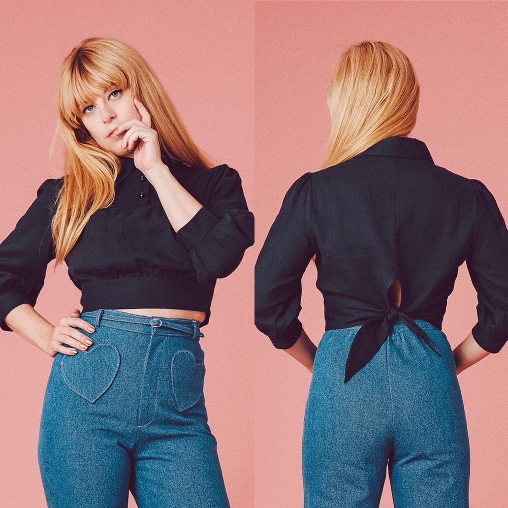 Samantha Pleet 🖤 black cotton gauze charmed blouse